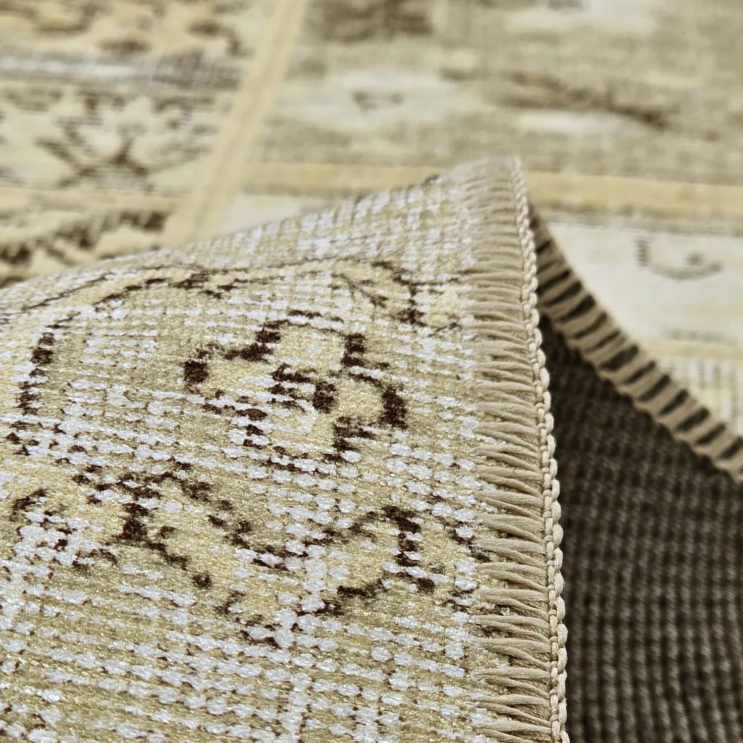 Fladvævet tæppe - Myrina (beige)
