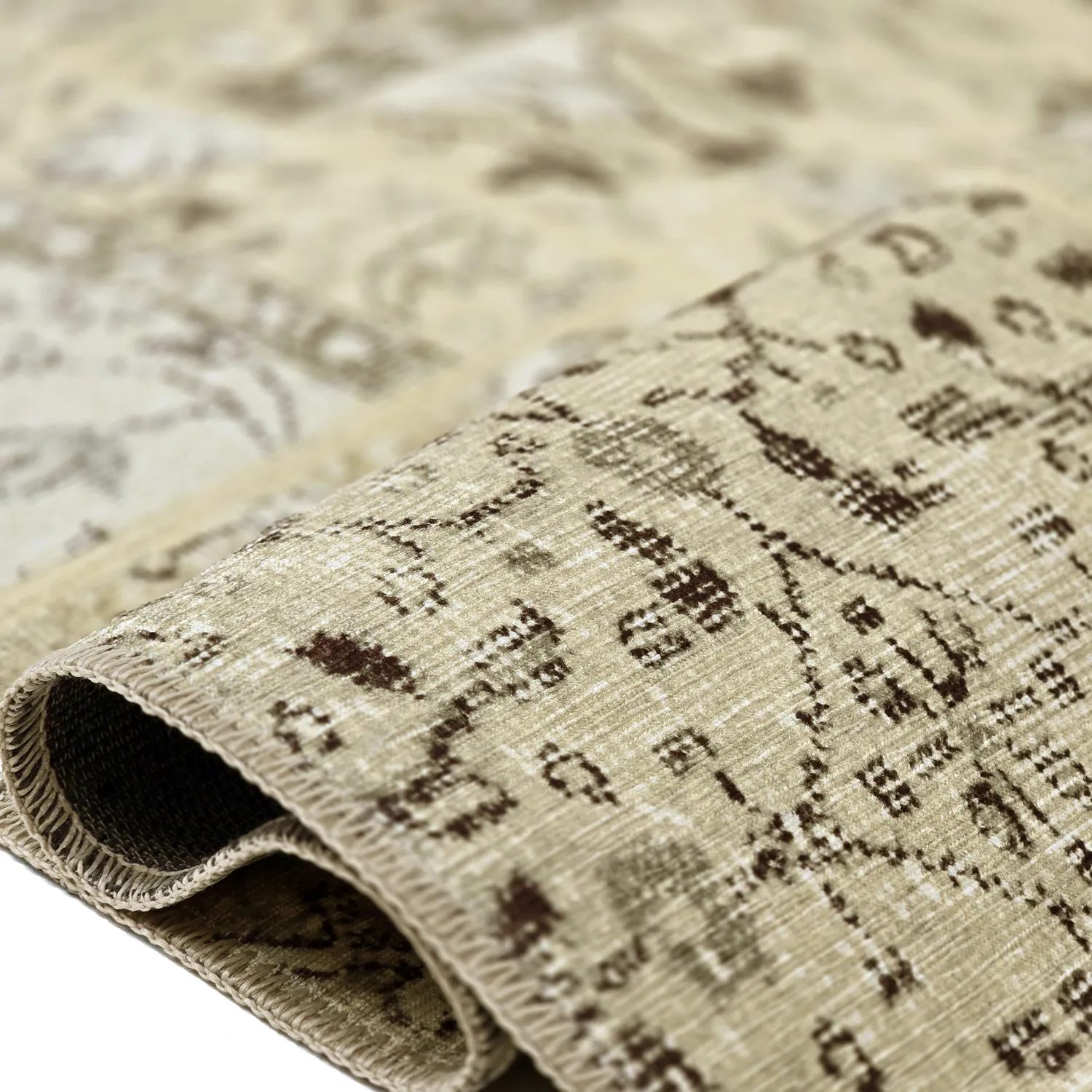 Fladvævet tæppe - Myrina (beige)