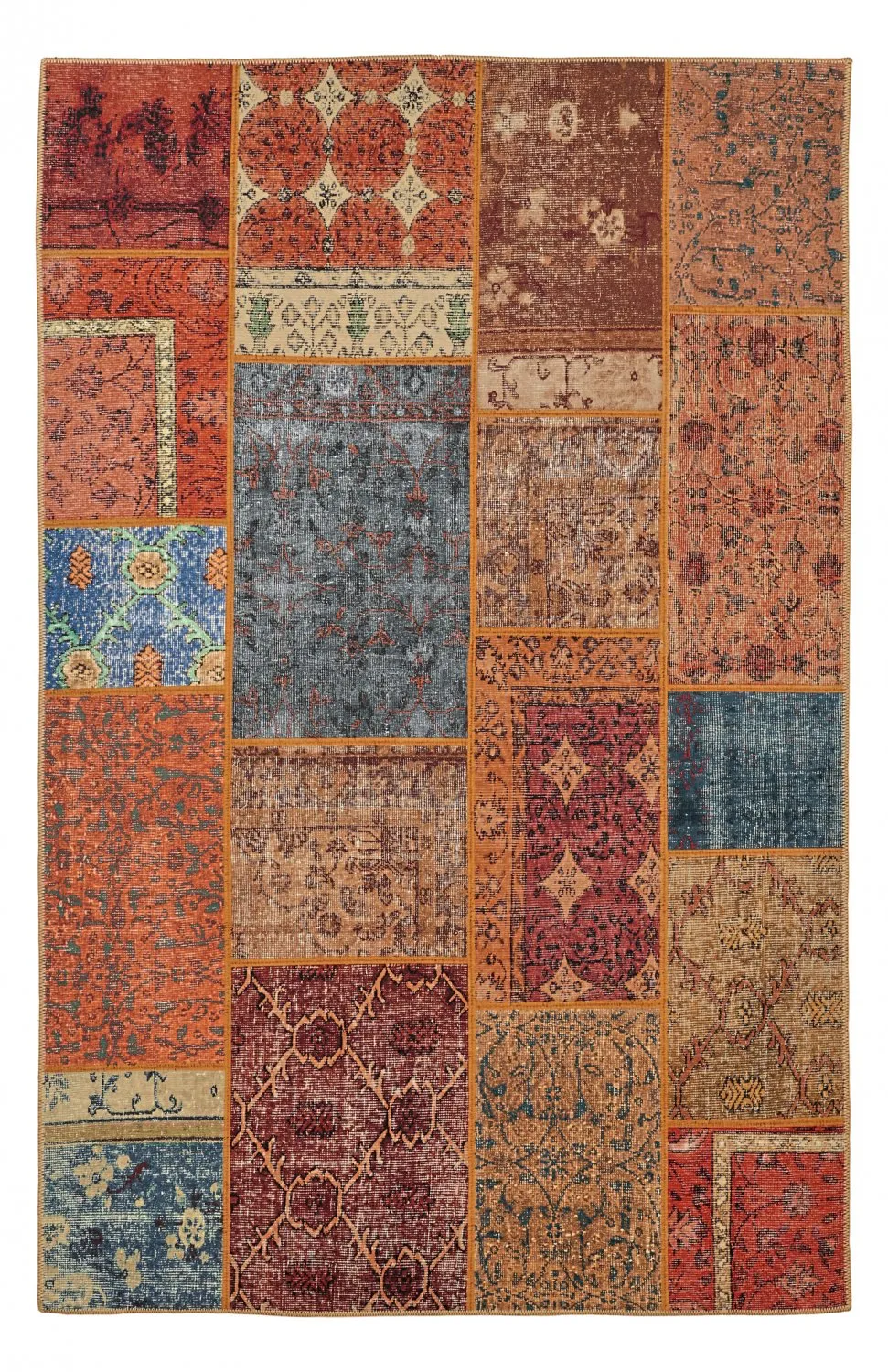 Fladvævet tæppe - Myrina (rød/multi)