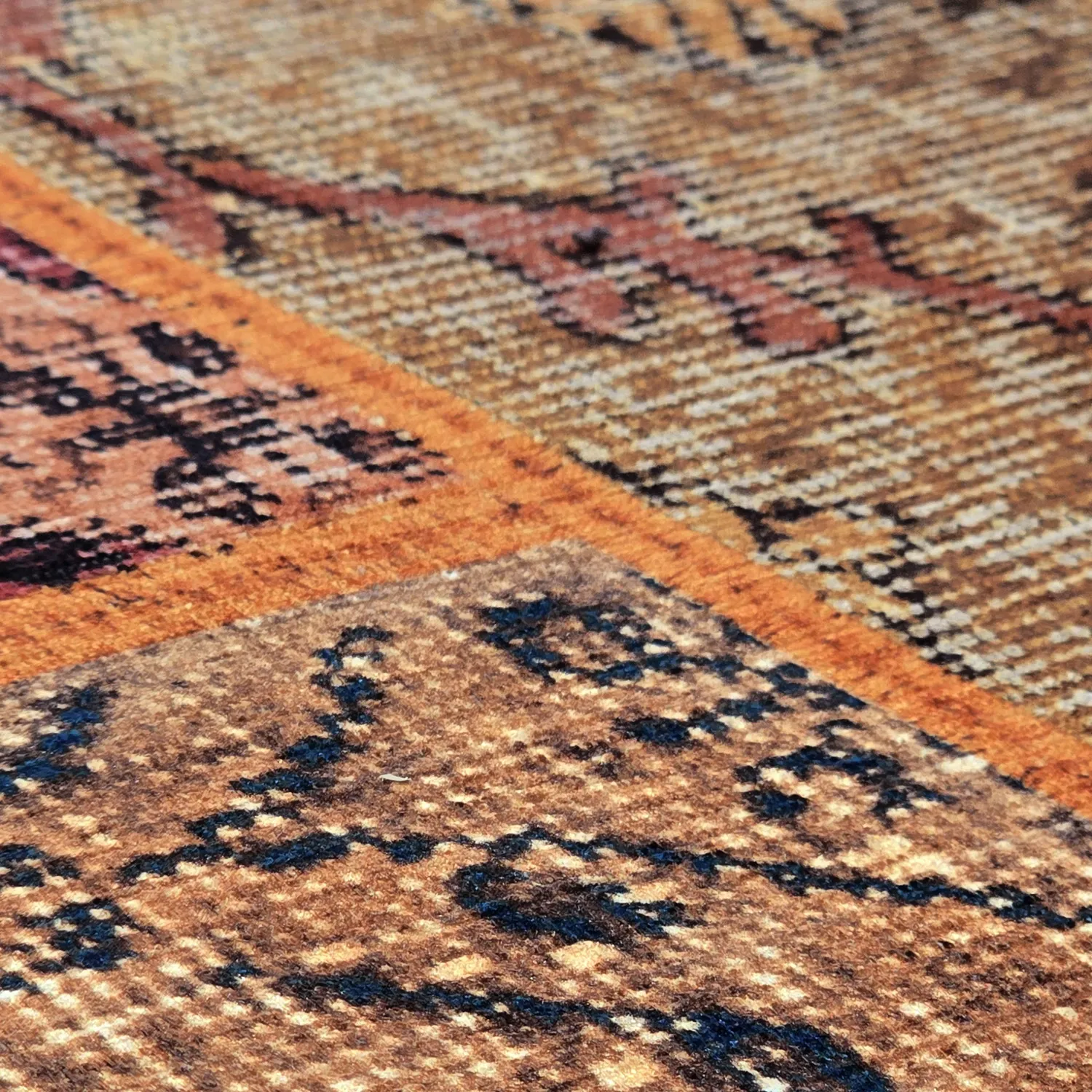 Fladvævet tæppe - Myrina (rød/multi)