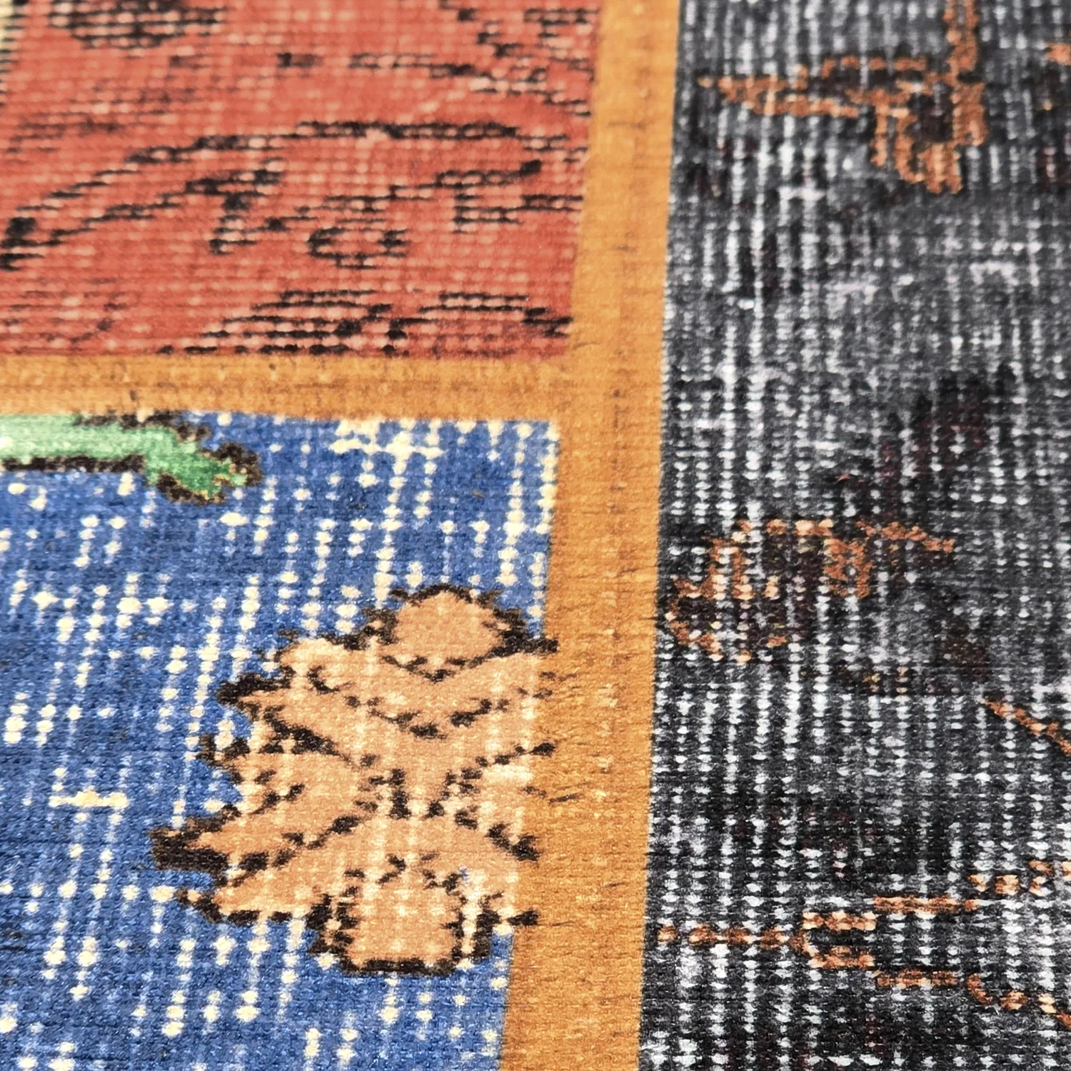 Fladvævet tæppe - Myrina (rød/multi)