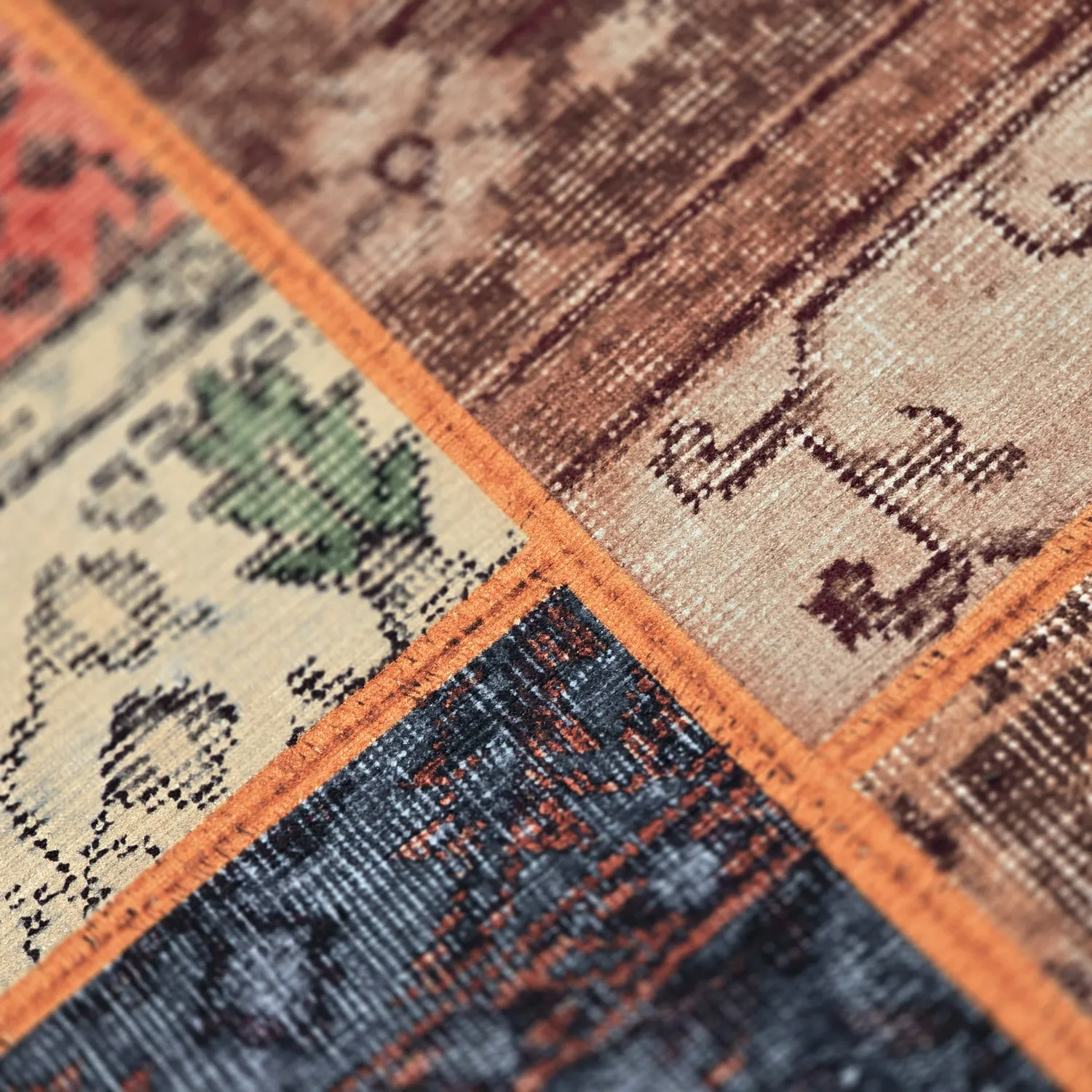 Fladvævet tæppe - Myrina (rød/multi)