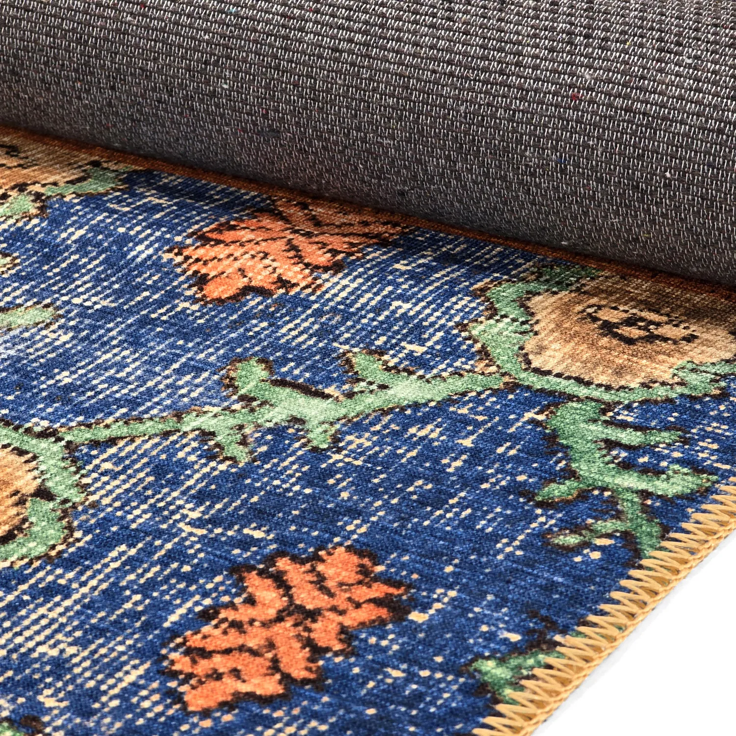 Fladvævet tæppe - Myrina (rød/multi)