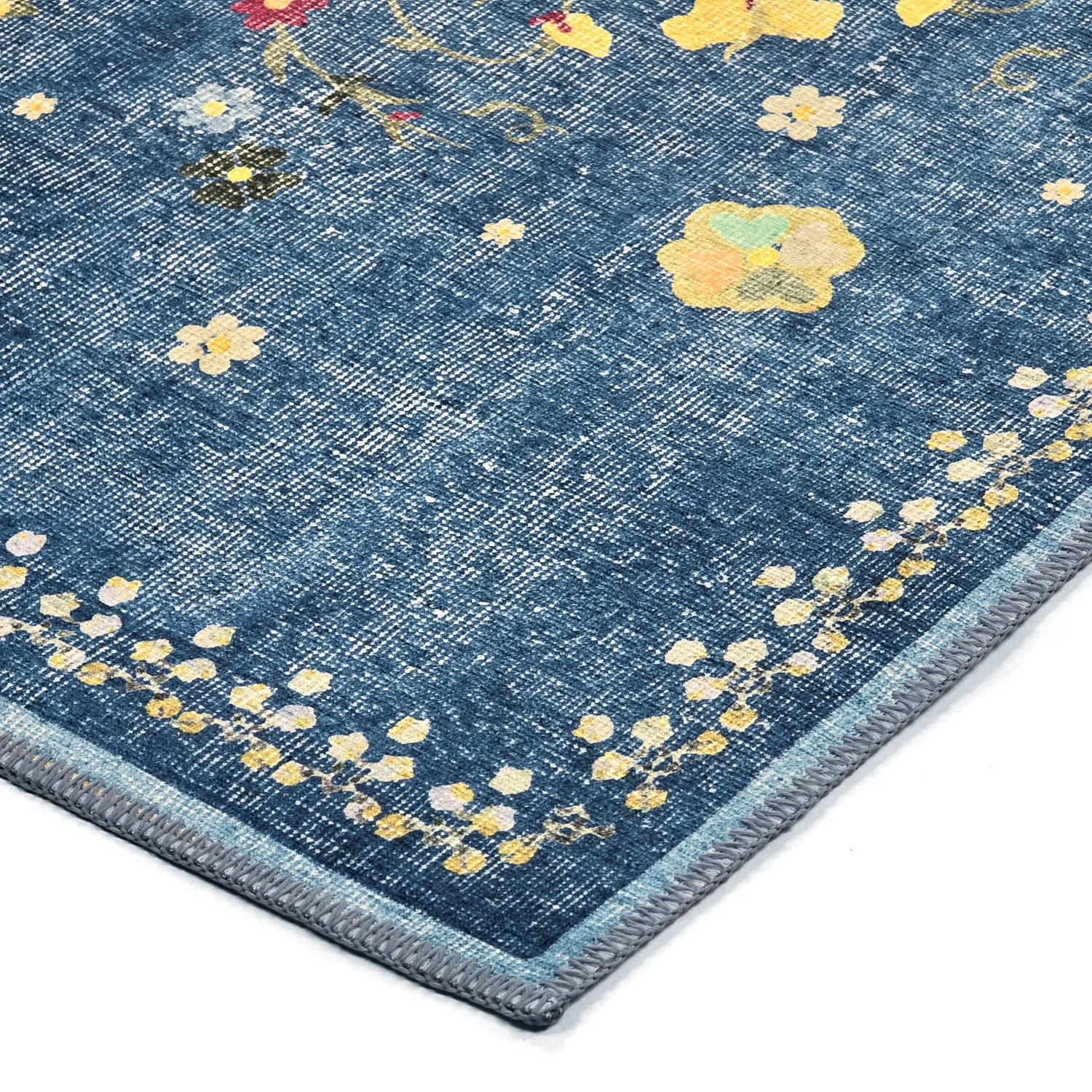 Fladvævet tæppe - Nabilar (blå)