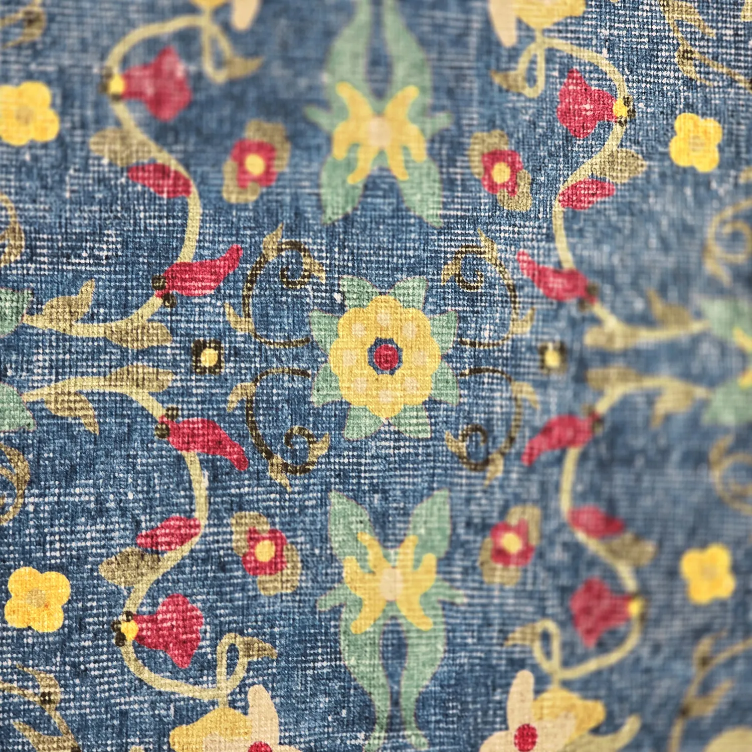 Fladvævet tæppe - Nabilar (blå)