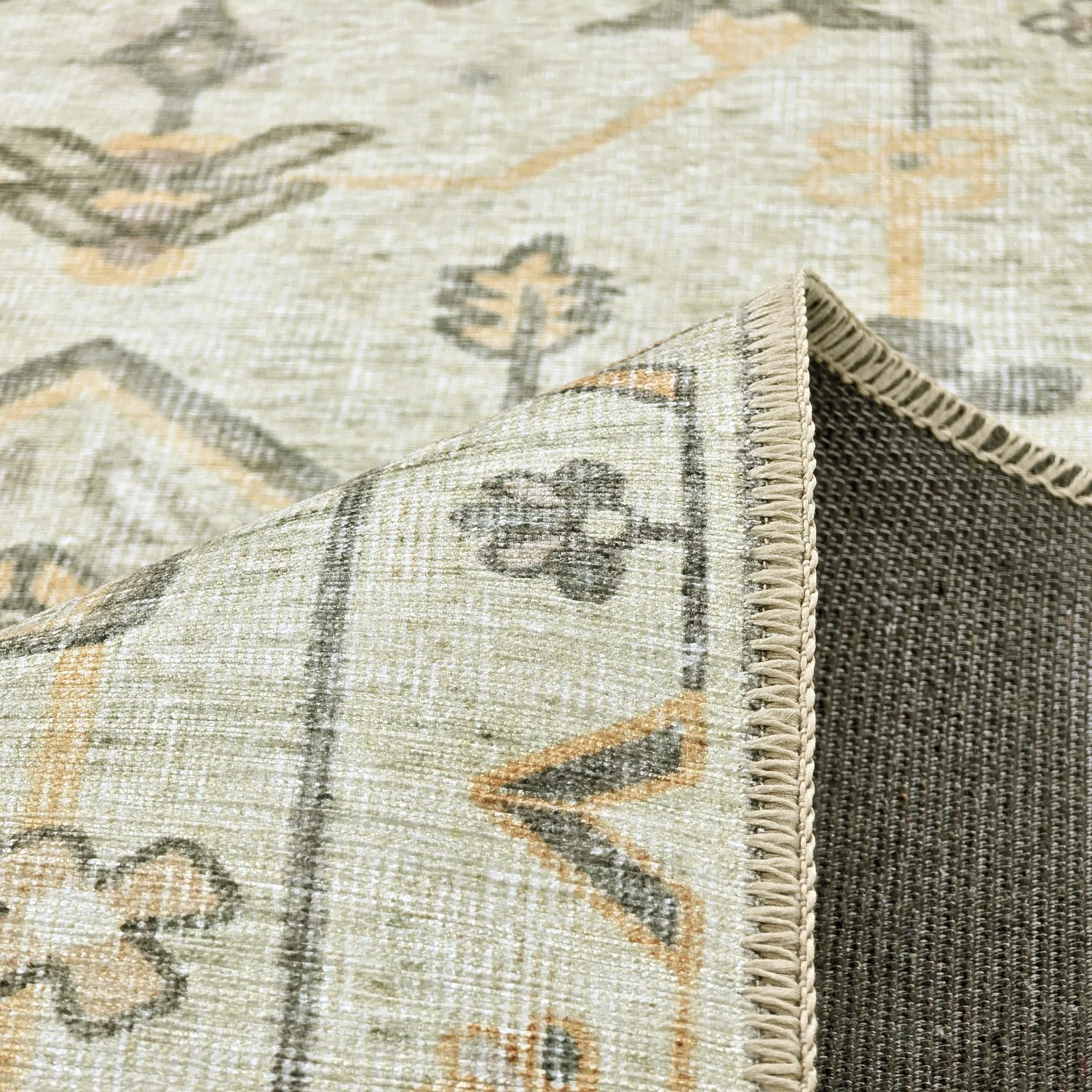 Fladvævet tæppe - Nahla (fløde)