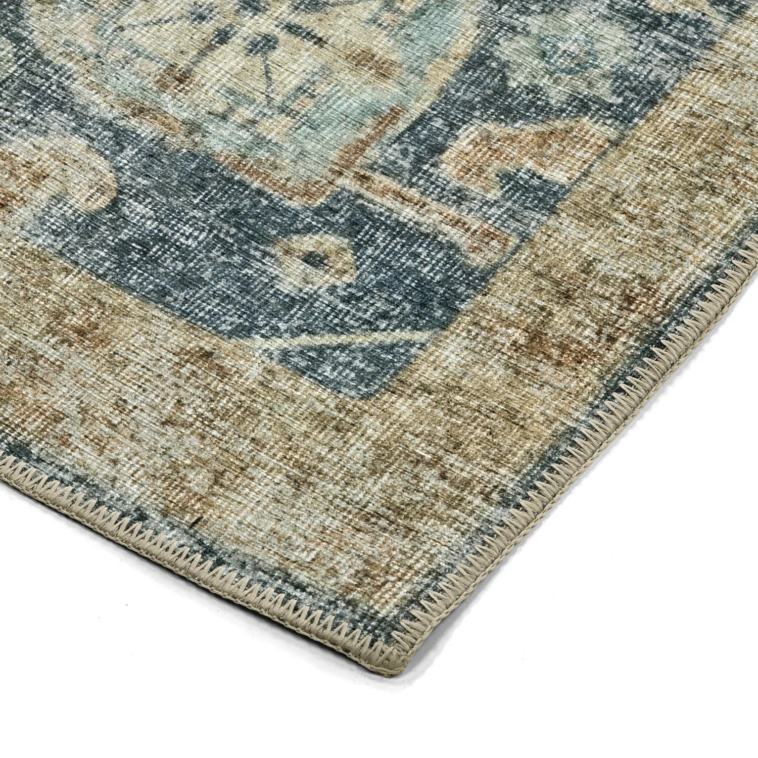 Fladvævet tæppe - Noura (blå)