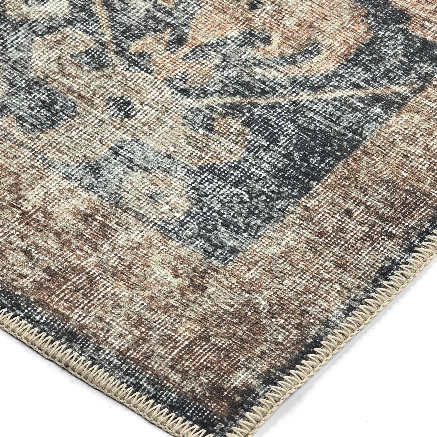 Fladvævet tæppe - Noura (mørkeblå)