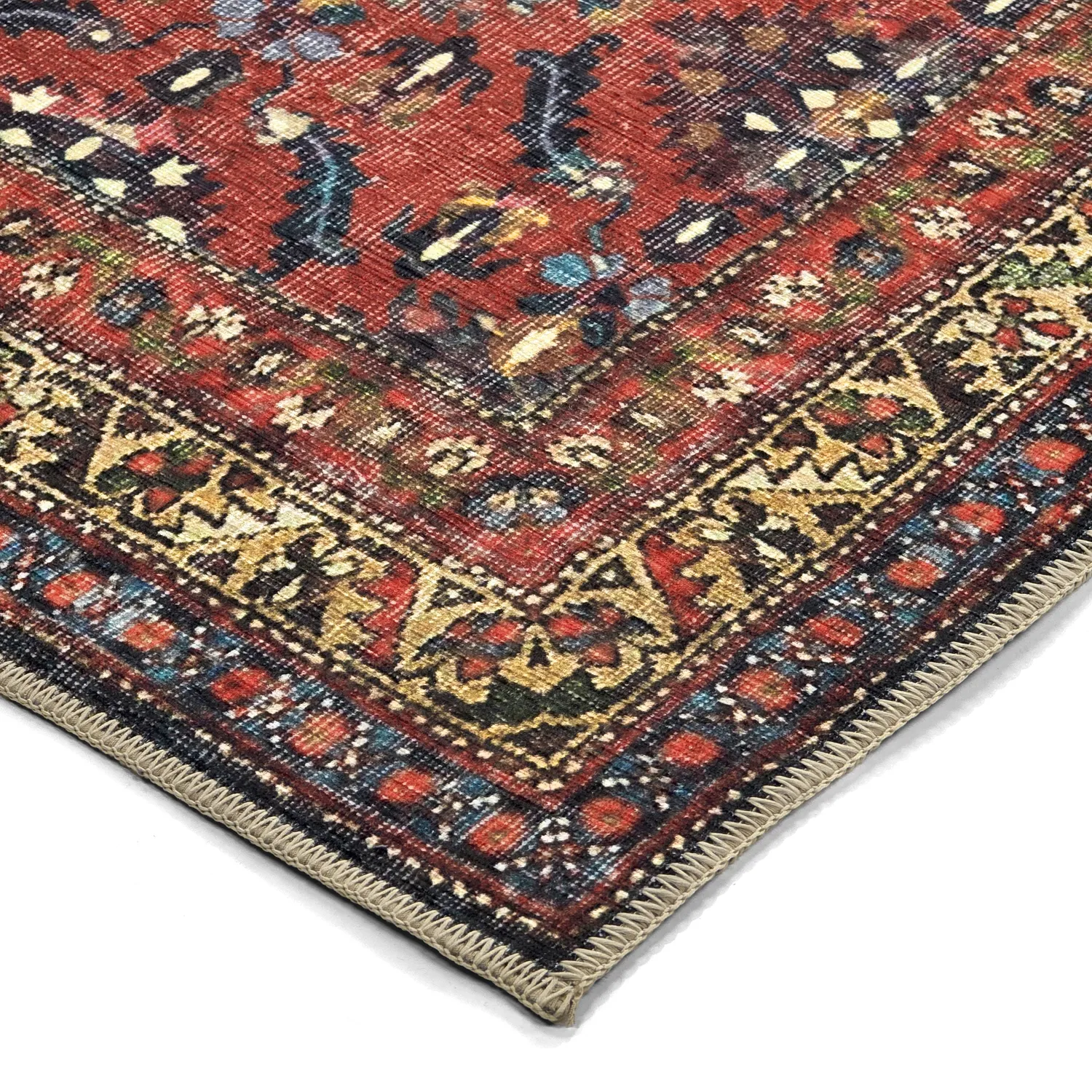 Fladvævet tæppe - Omarien (rød)