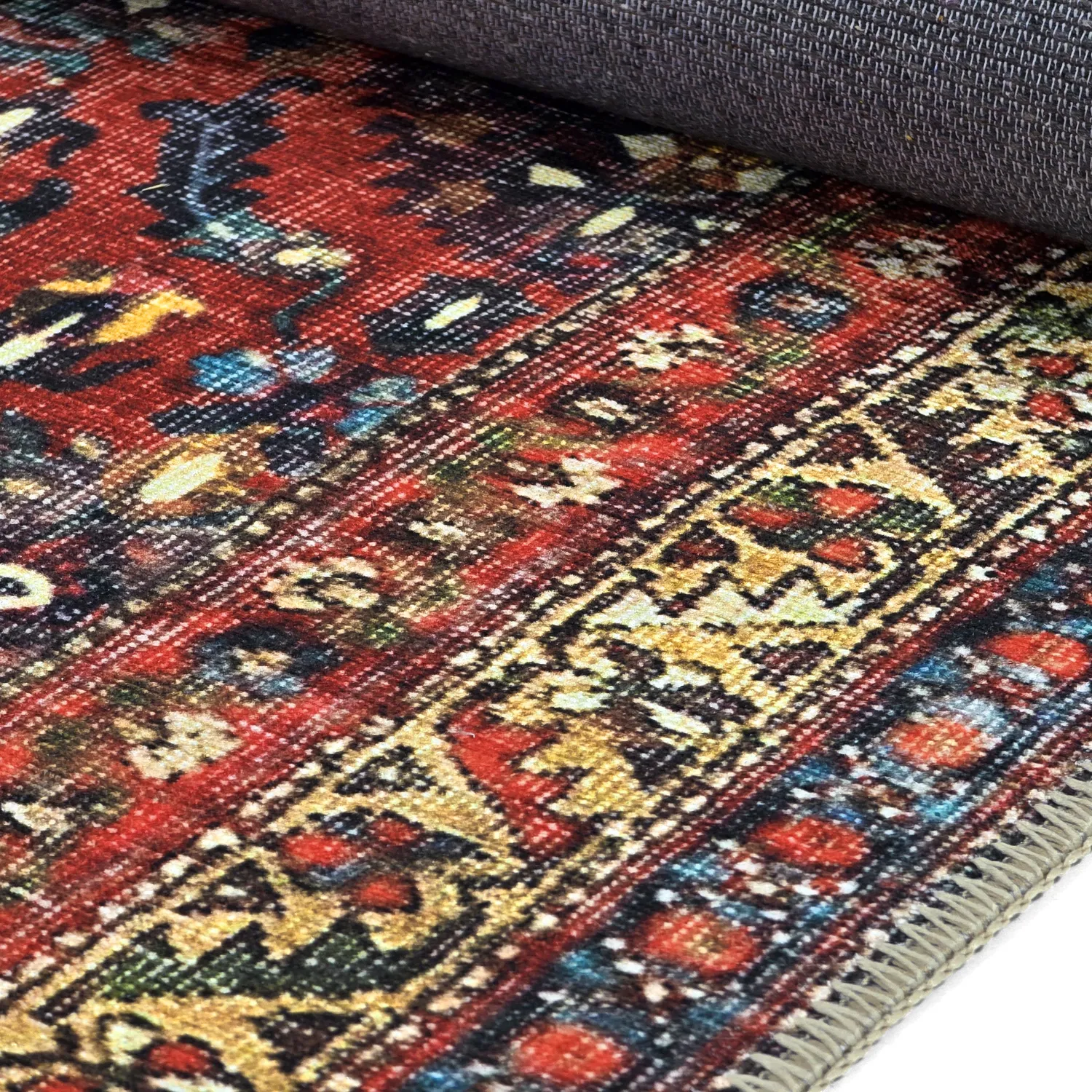 Fladvævet tæppe - Omarien (rød)