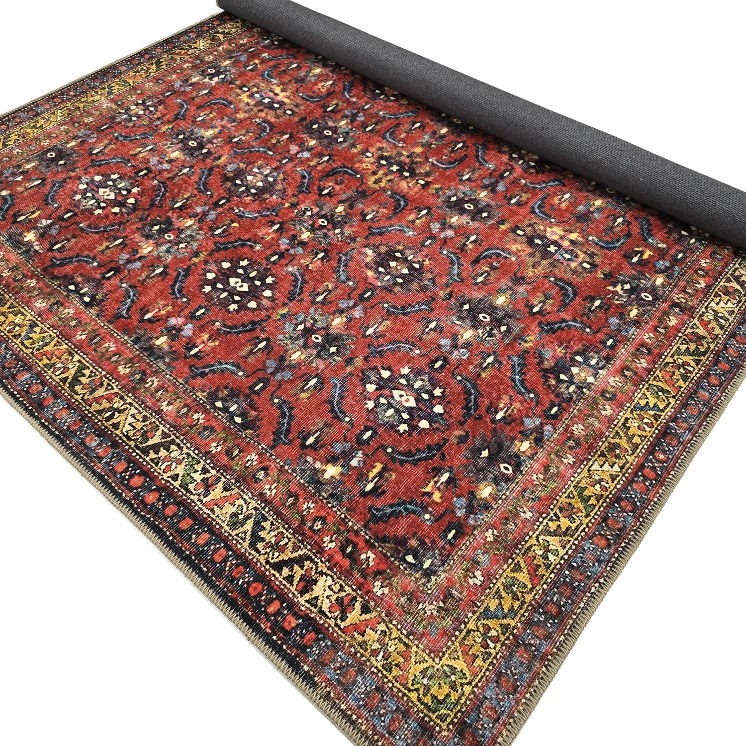 Fladvævet tæppe - Omarien (rød)