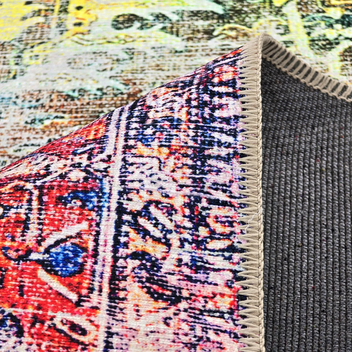 Fladvævet tæppe - Oriental Rainbow (multi)