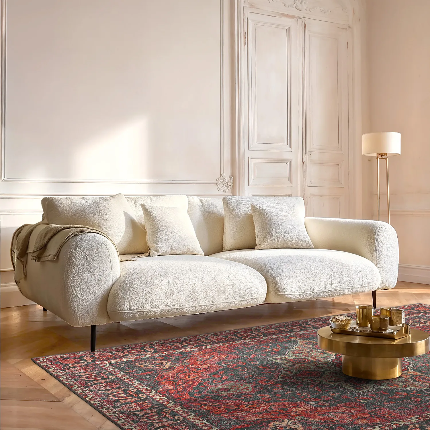 Fladvævet tæppe - Velamir (rød)