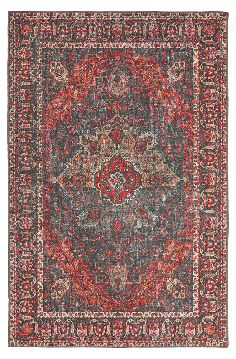 Fladvævet tæppe - Velamir (rød)