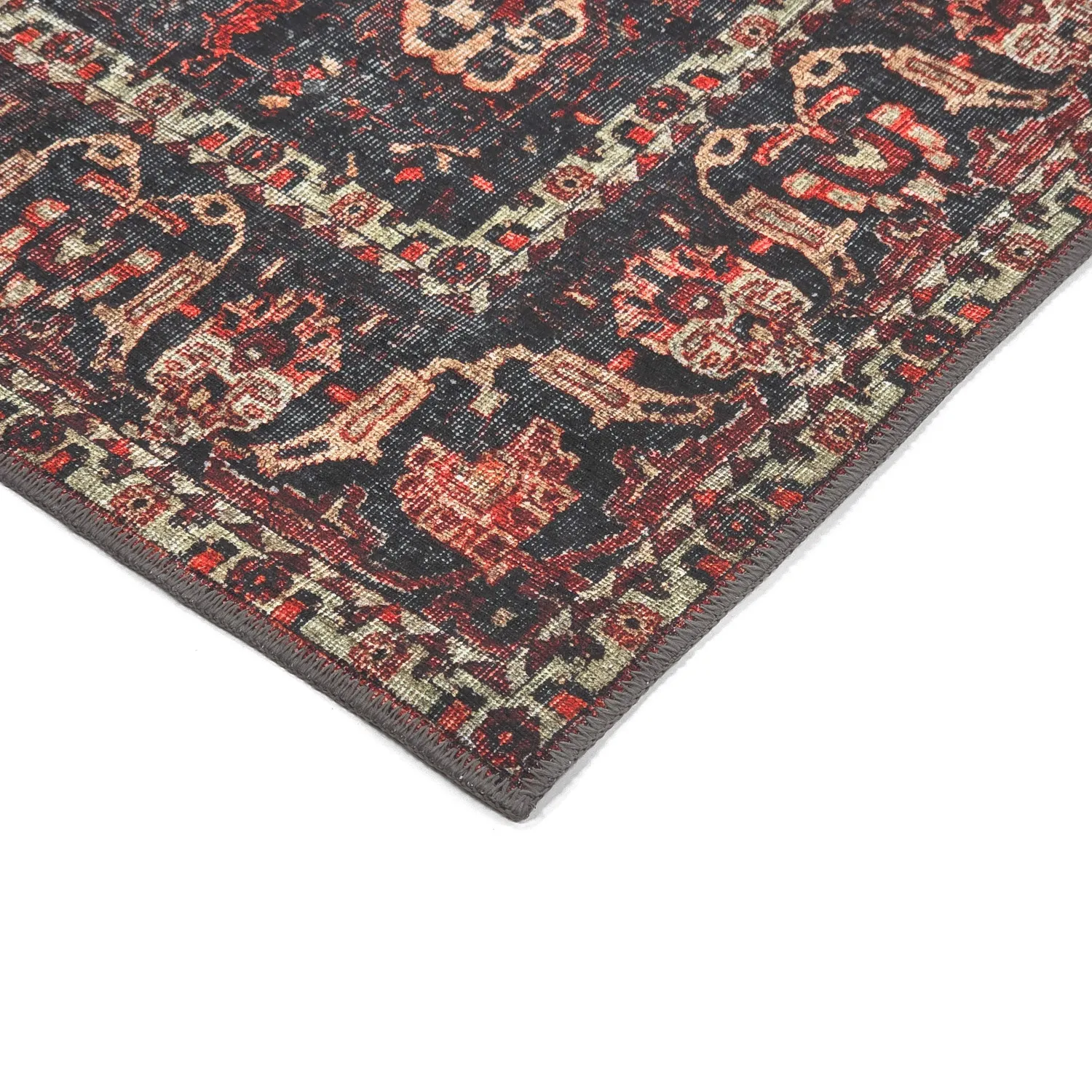 Fladvævet tæppe - Velamir (rød)