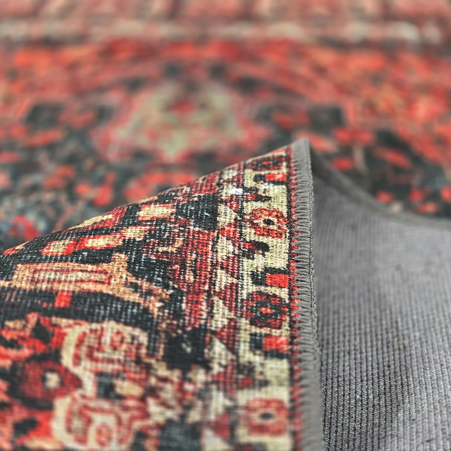 Fladvævet tæppe - Velamir (rød)