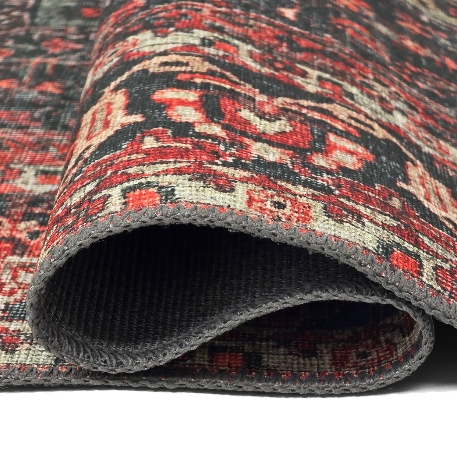 Fladvævet tæppe - Velamir (rød)