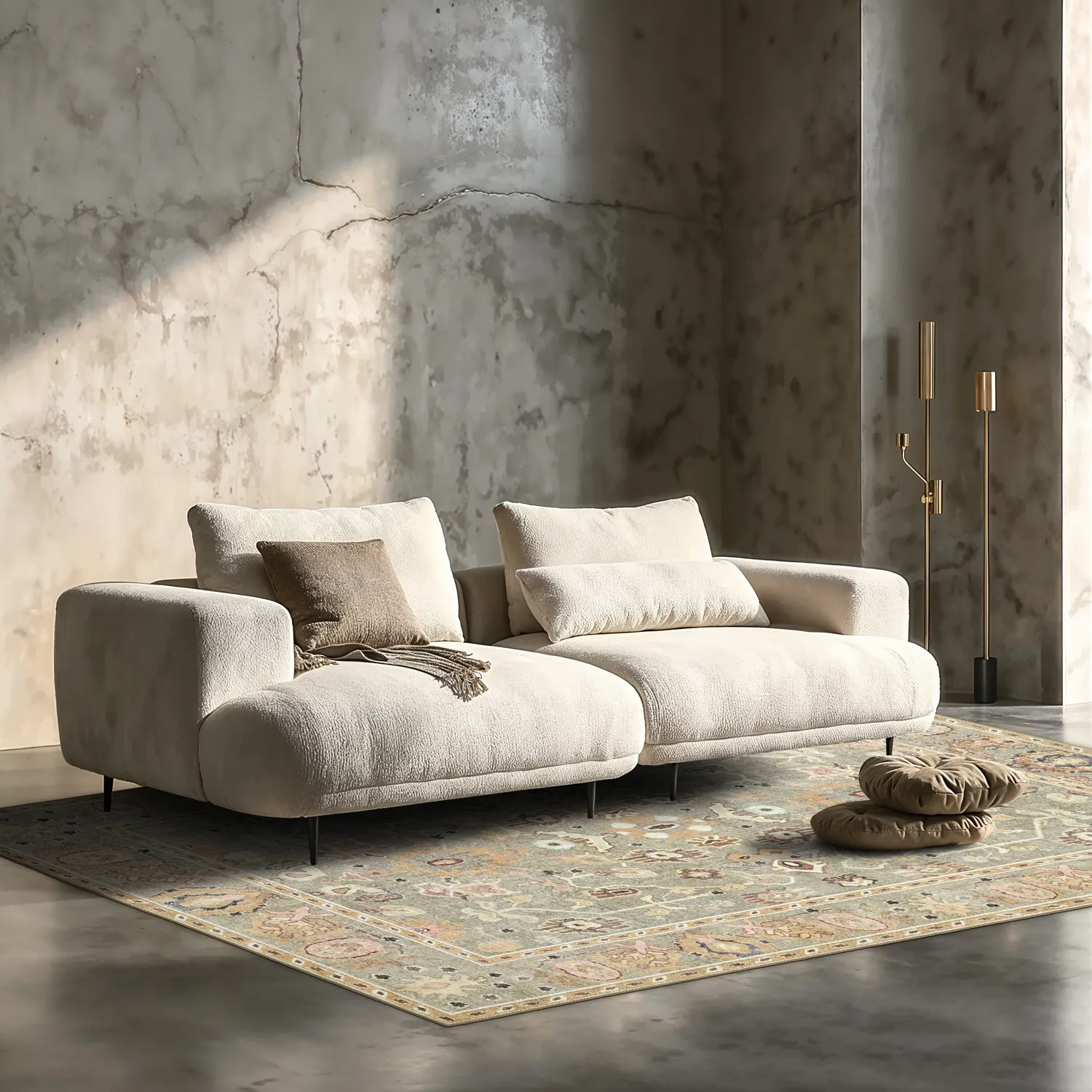 Fladvævet tæppe - Yara (beige)