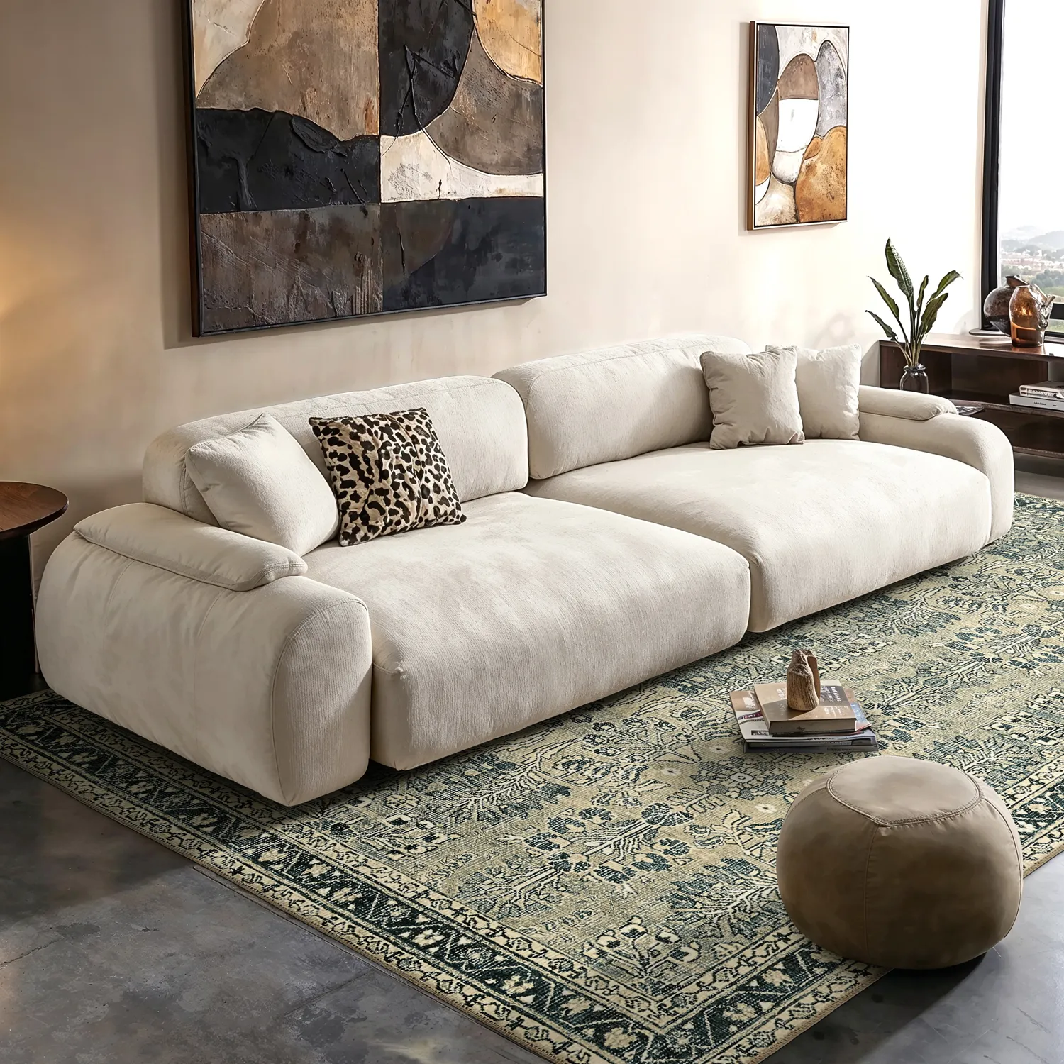 Fladvævet tæppe - Yasirah (blå/grøn)