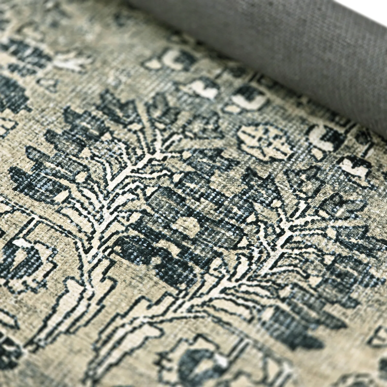 Fladvævet tæppe - Yasirah (blå/grøn)