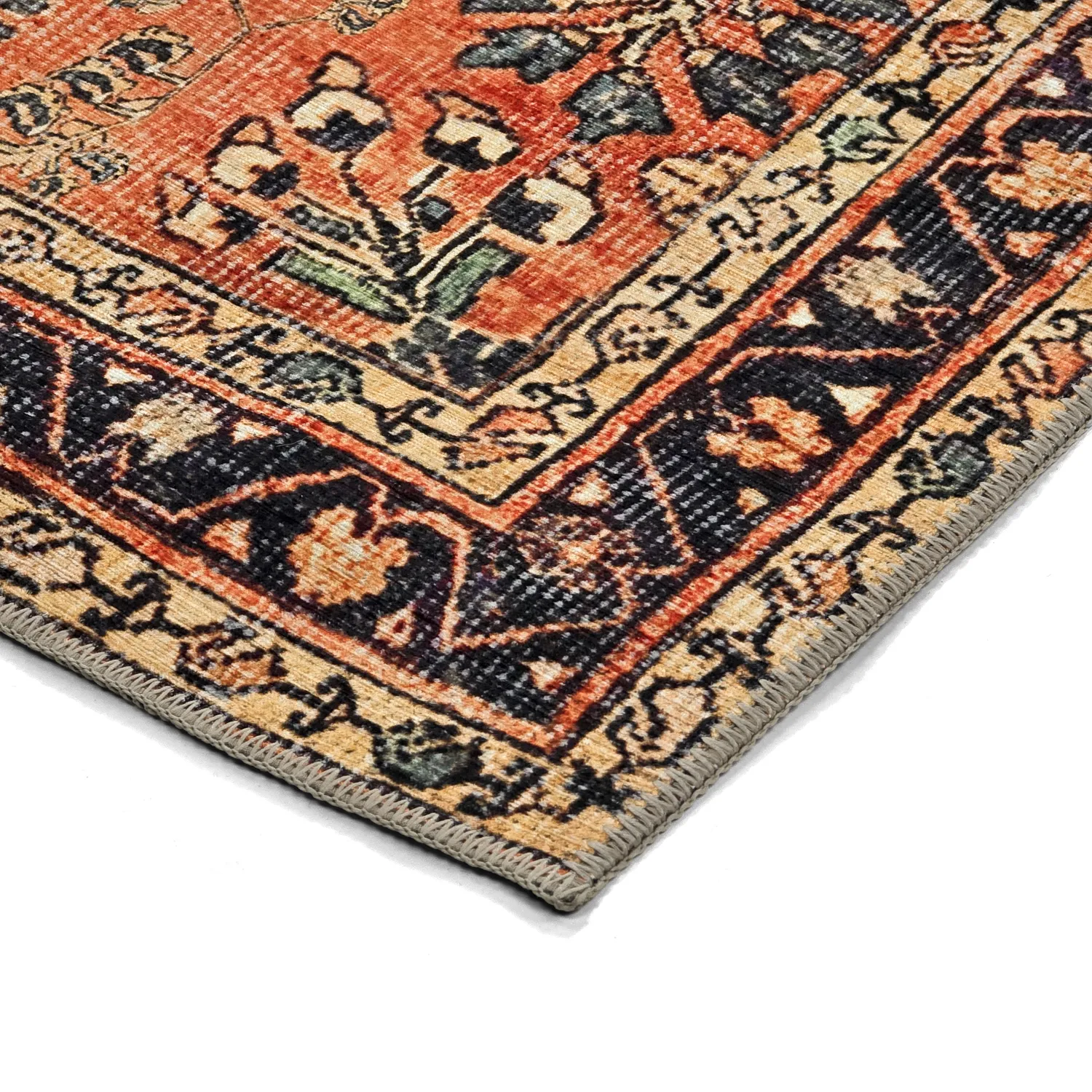 Fladvævet tæppe - Yasirah (orange)