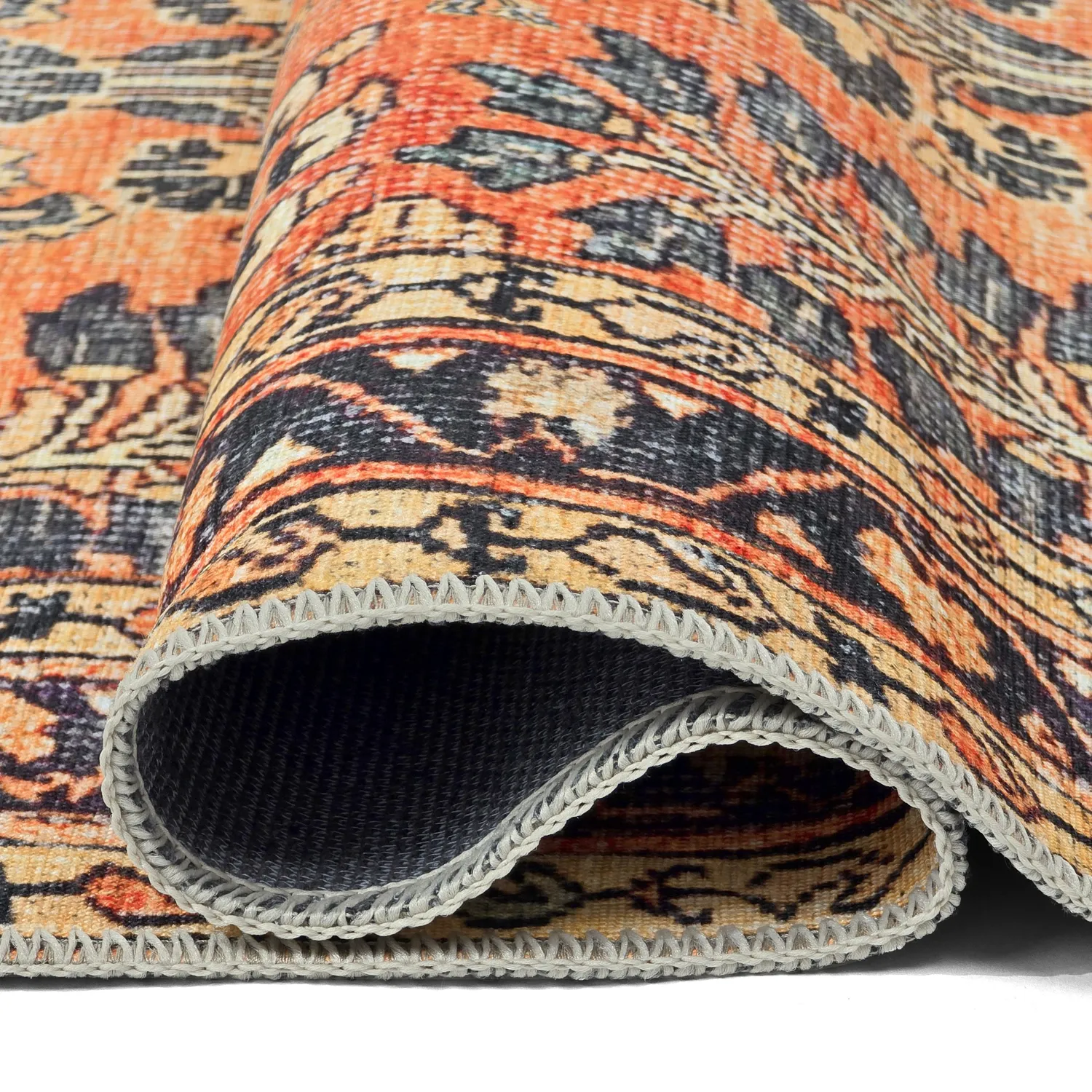 Fladvævet tæppe - Yasirah (orange)