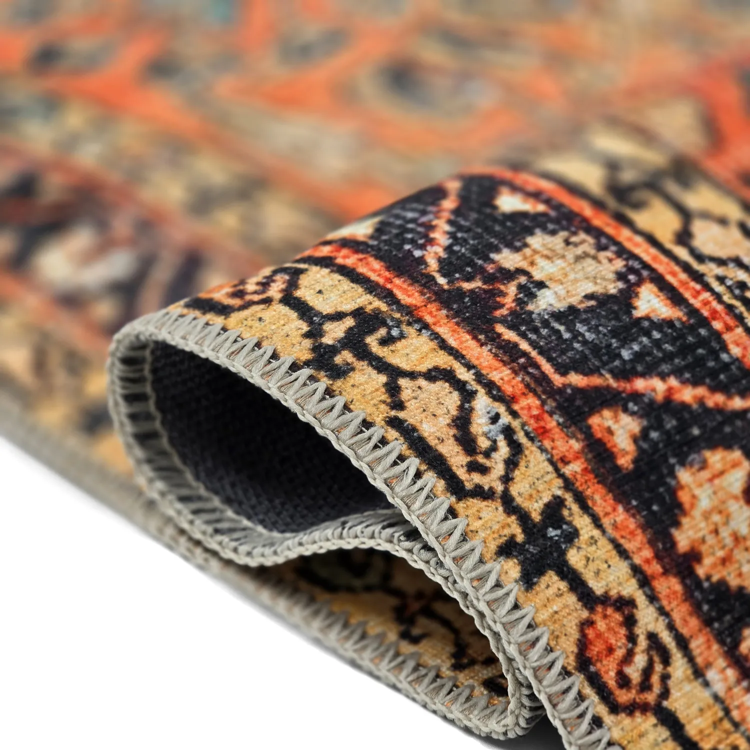 Fladvævet tæppe - Yasirah (orange)