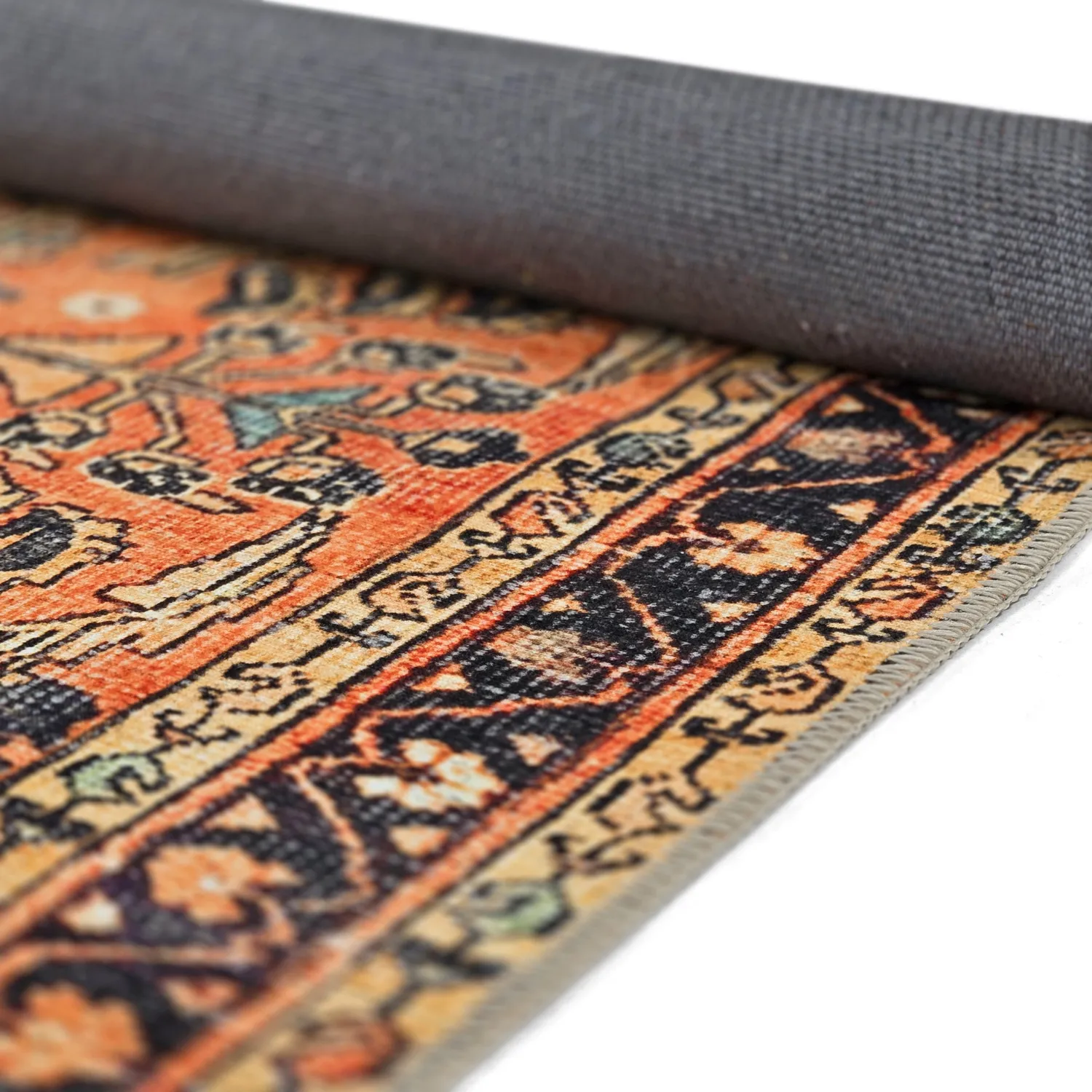 Fladvævet tæppe - Yasirah (orange)