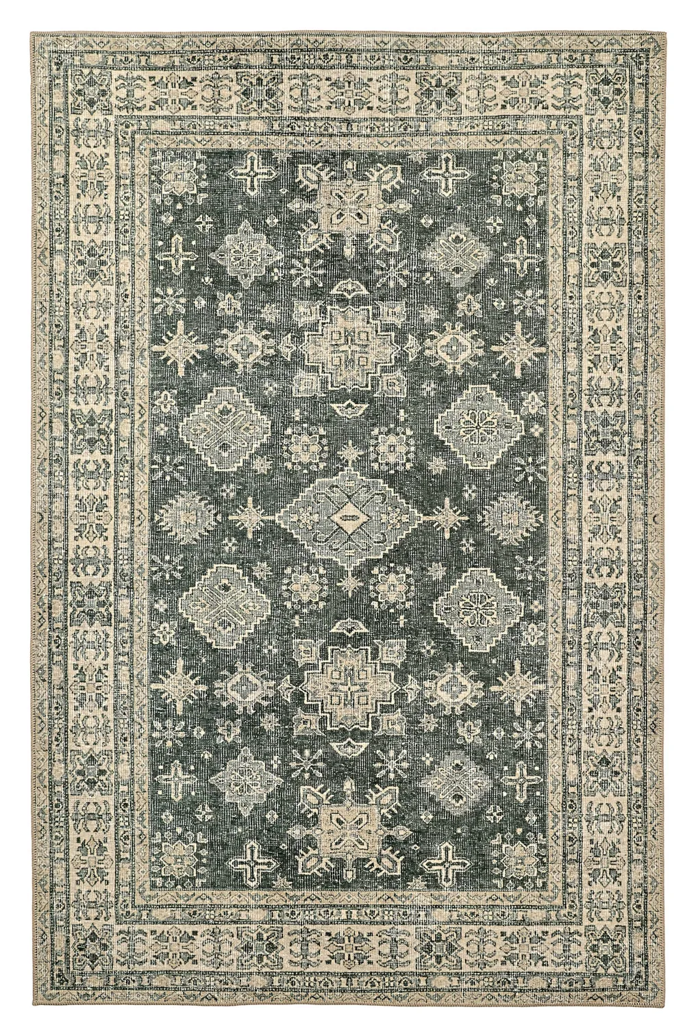 Fladvævet tæppe - Zuleina (grøn)