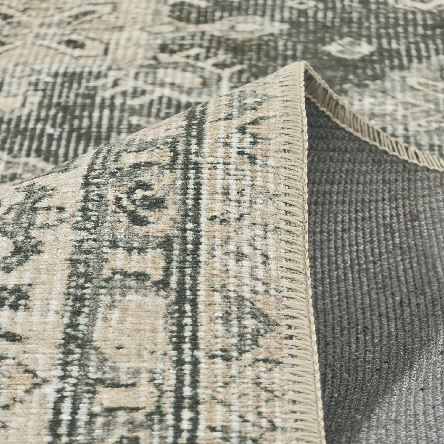 Fladvævet tæppe - Zuleina (grøn)