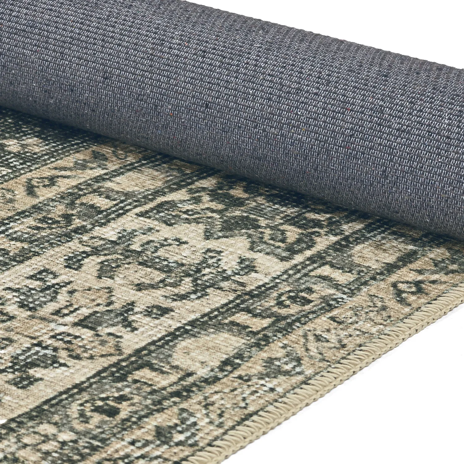 Fladvævet tæppe - Zuleina (grøn)