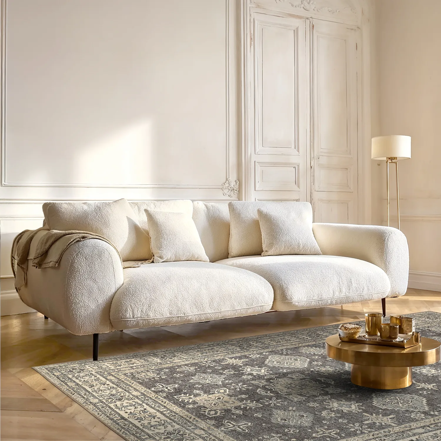 Fladvævet tæppe - Zuleina (mørkegrå)