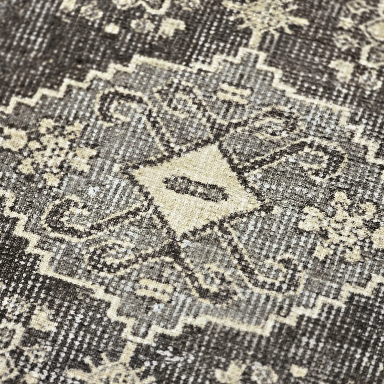 Fladvævet tæppe - Zuleina (mørkegrå)