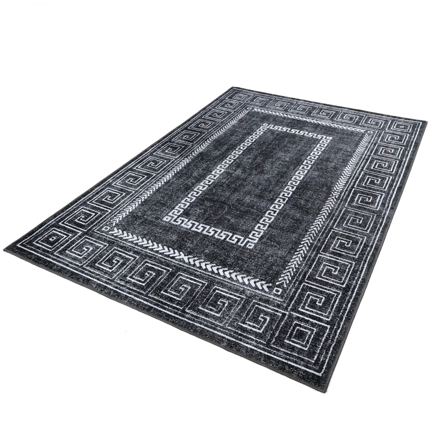 Fladvævet tæppe - Ankara Versace (sort)
