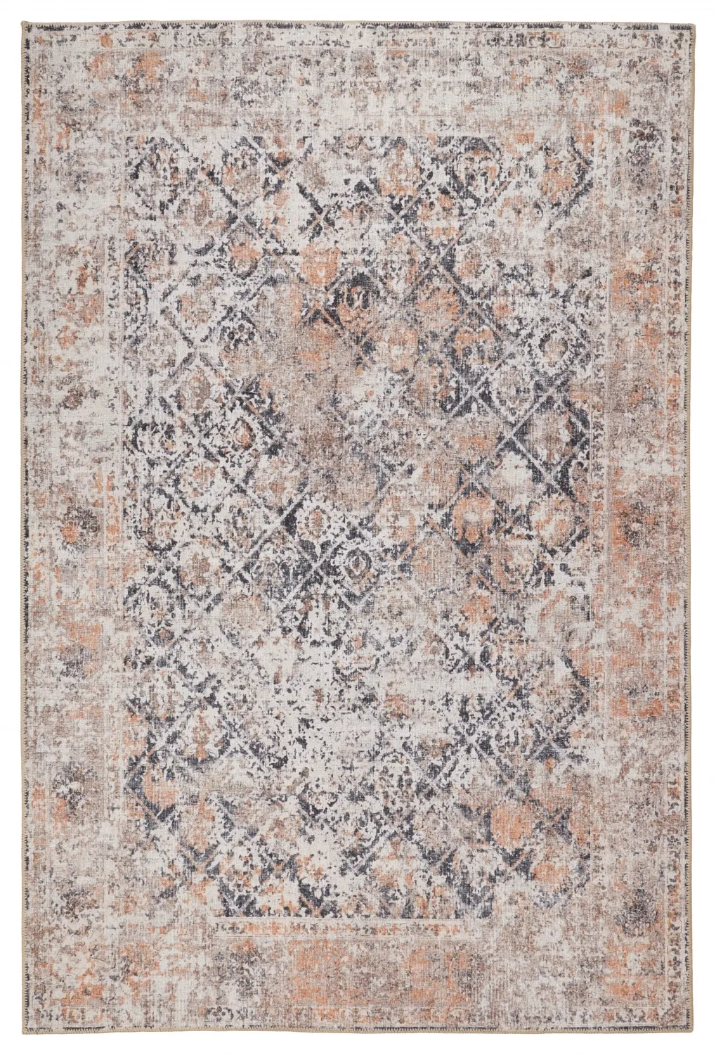 Fladvævet tæppe - Douz (sort/beige)