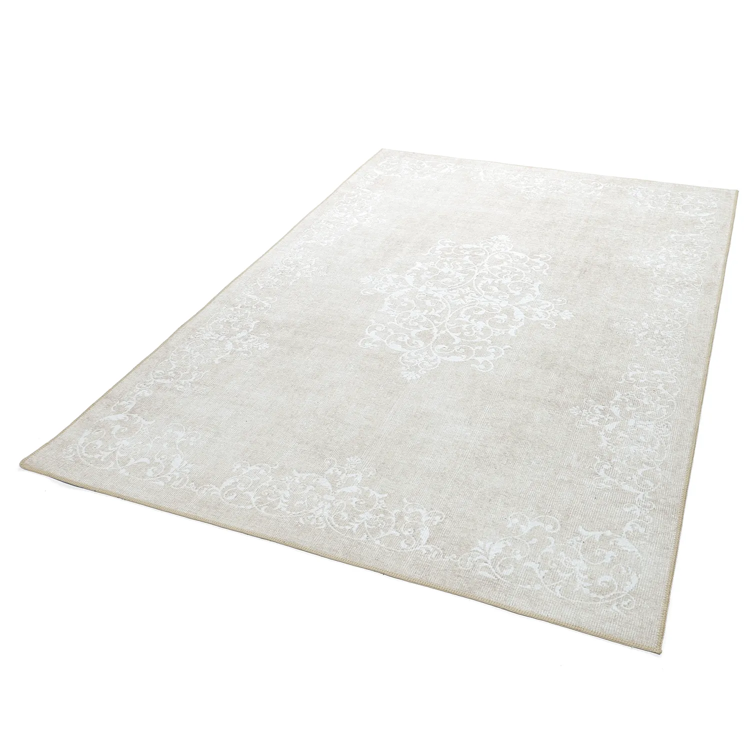 Fladvævet tæppe - Santi (beige)