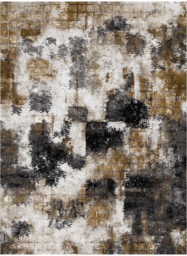 Wilton-tæppe - Flores (sort/brun/hvid)