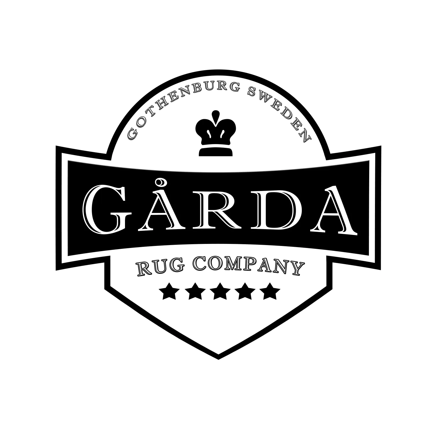 Rundt tæppe - Avola (sort/hvid/guld)