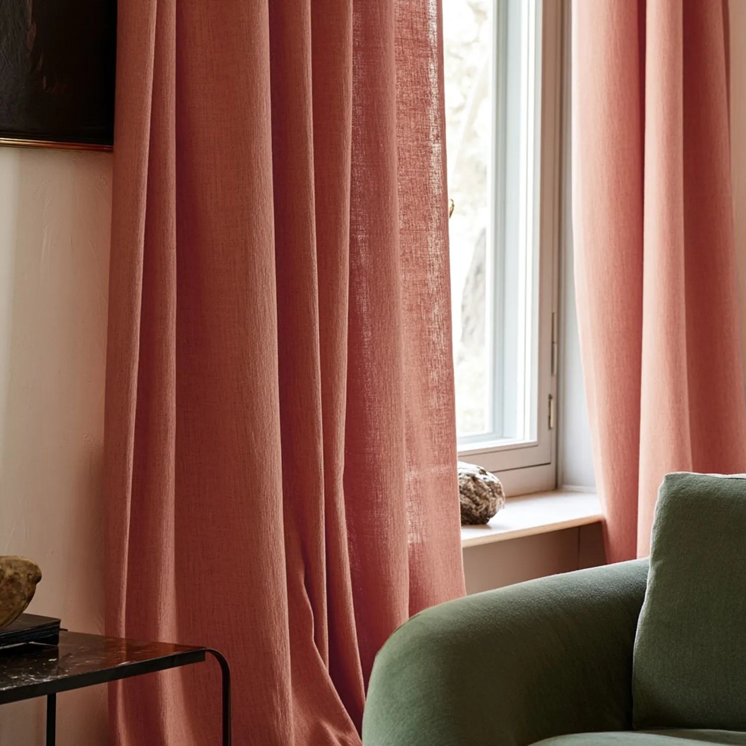 Gardiner - Gardin i hør Luana (rød)