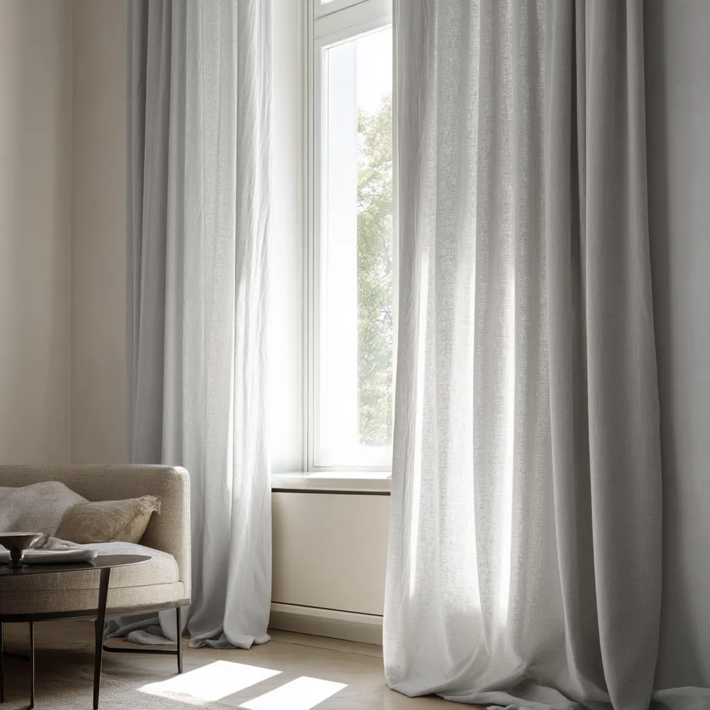 Gardiner - Gardin i hørimitation Andrada (grå)