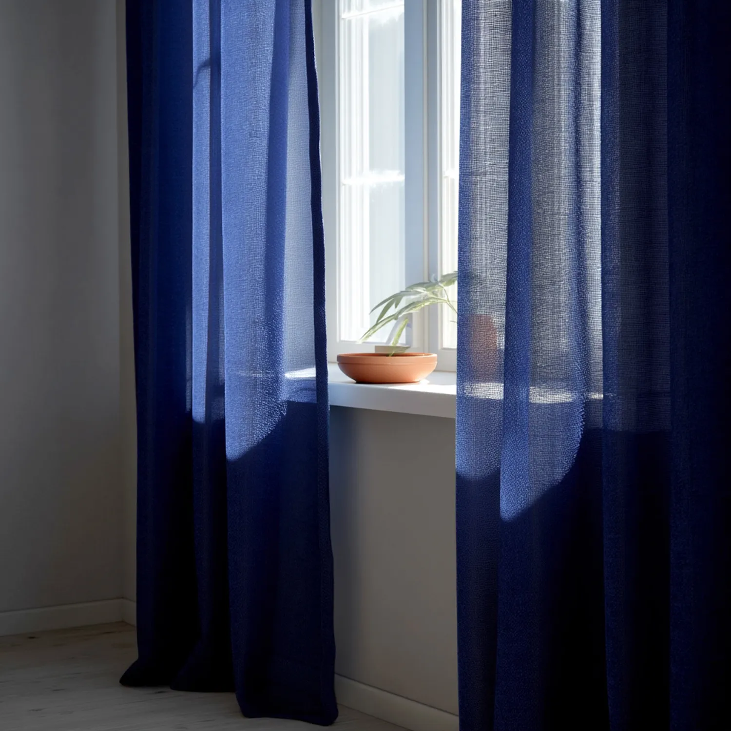 Gardiner - Gardin i hør Cosmina (blå)