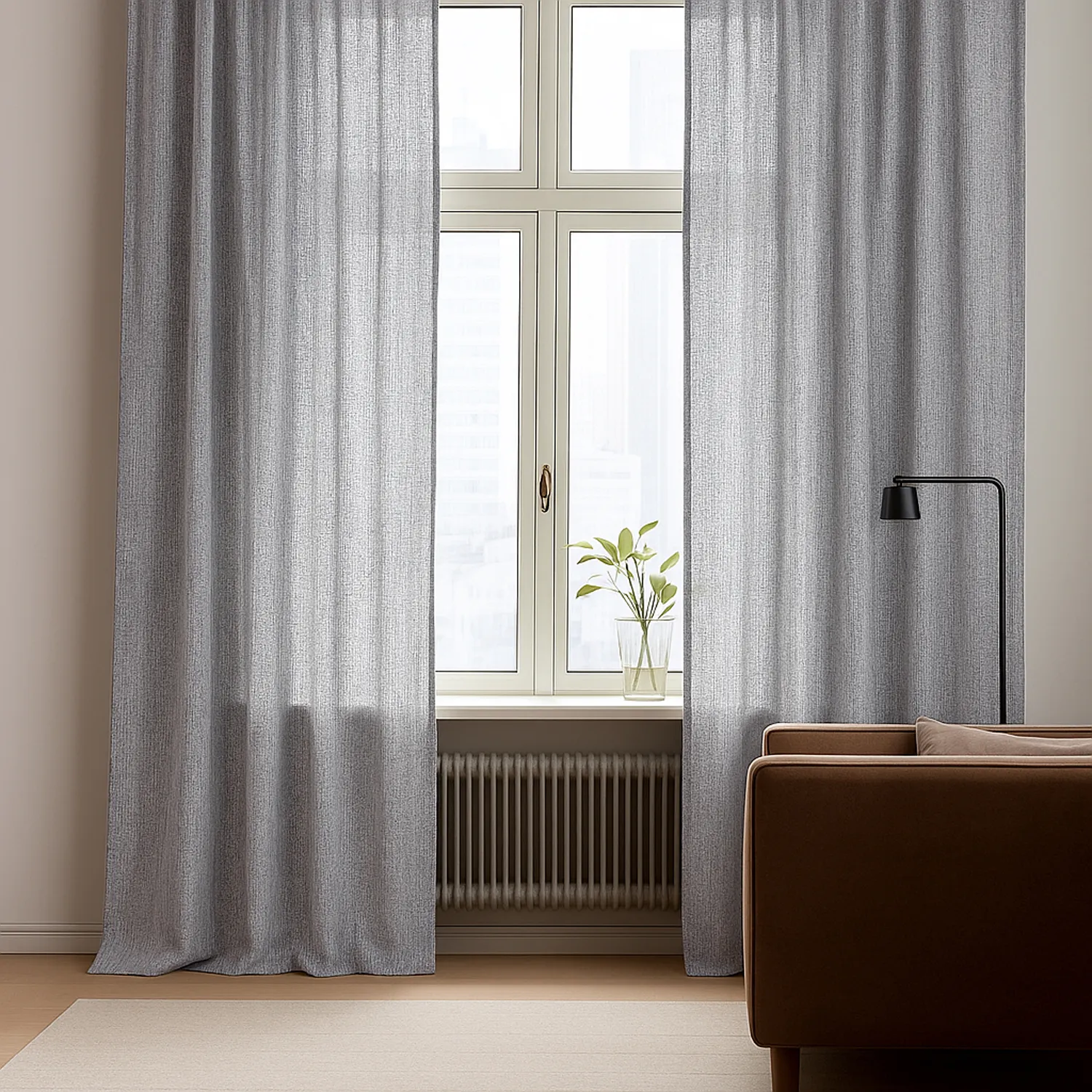 Gardiner - Gardin i hør Cosmina (grå)