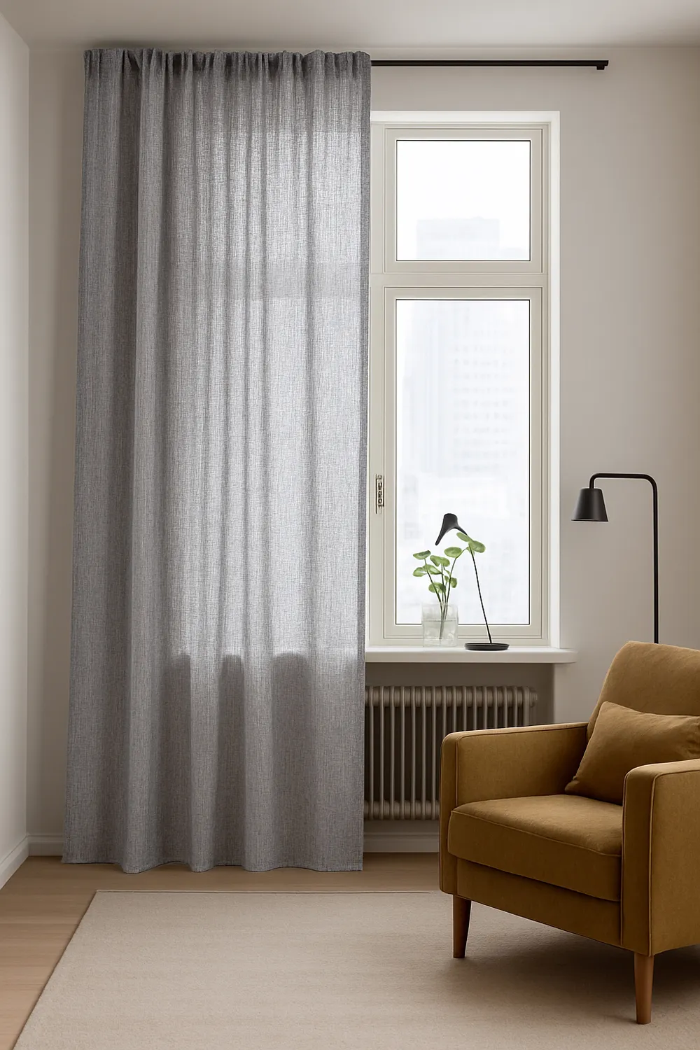 Gardiner - Gardin i hør Cosmina (grå)