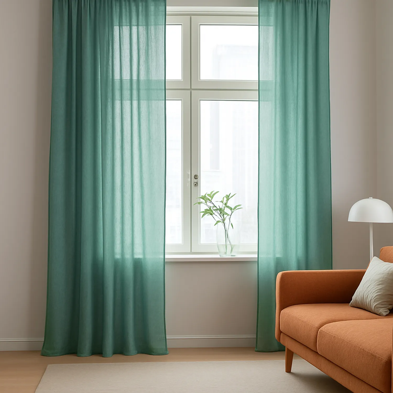 Gardiner - Gardin i hør Cosmina (grøn)