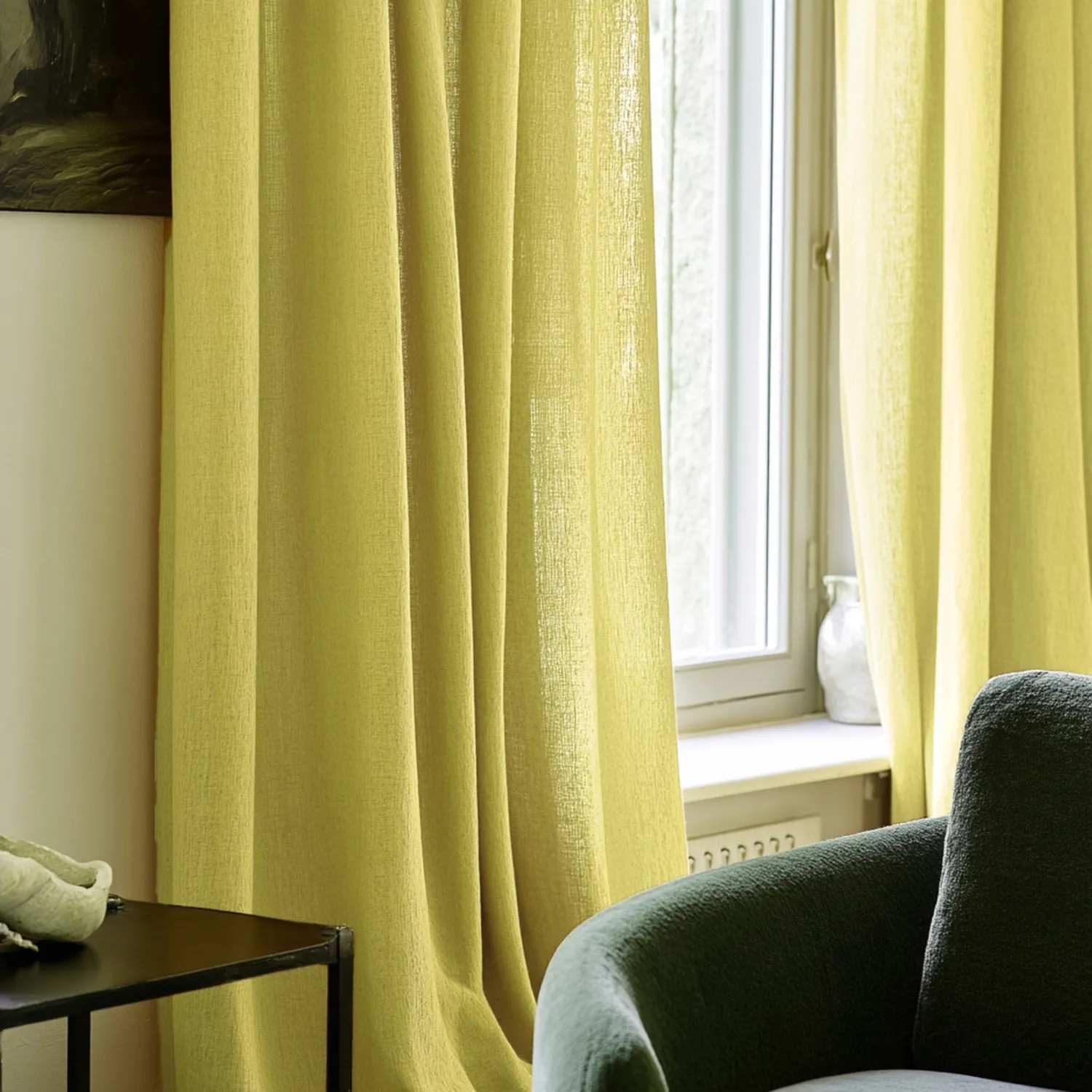 Gardiner - Gardin i hør Cosmina (gul)