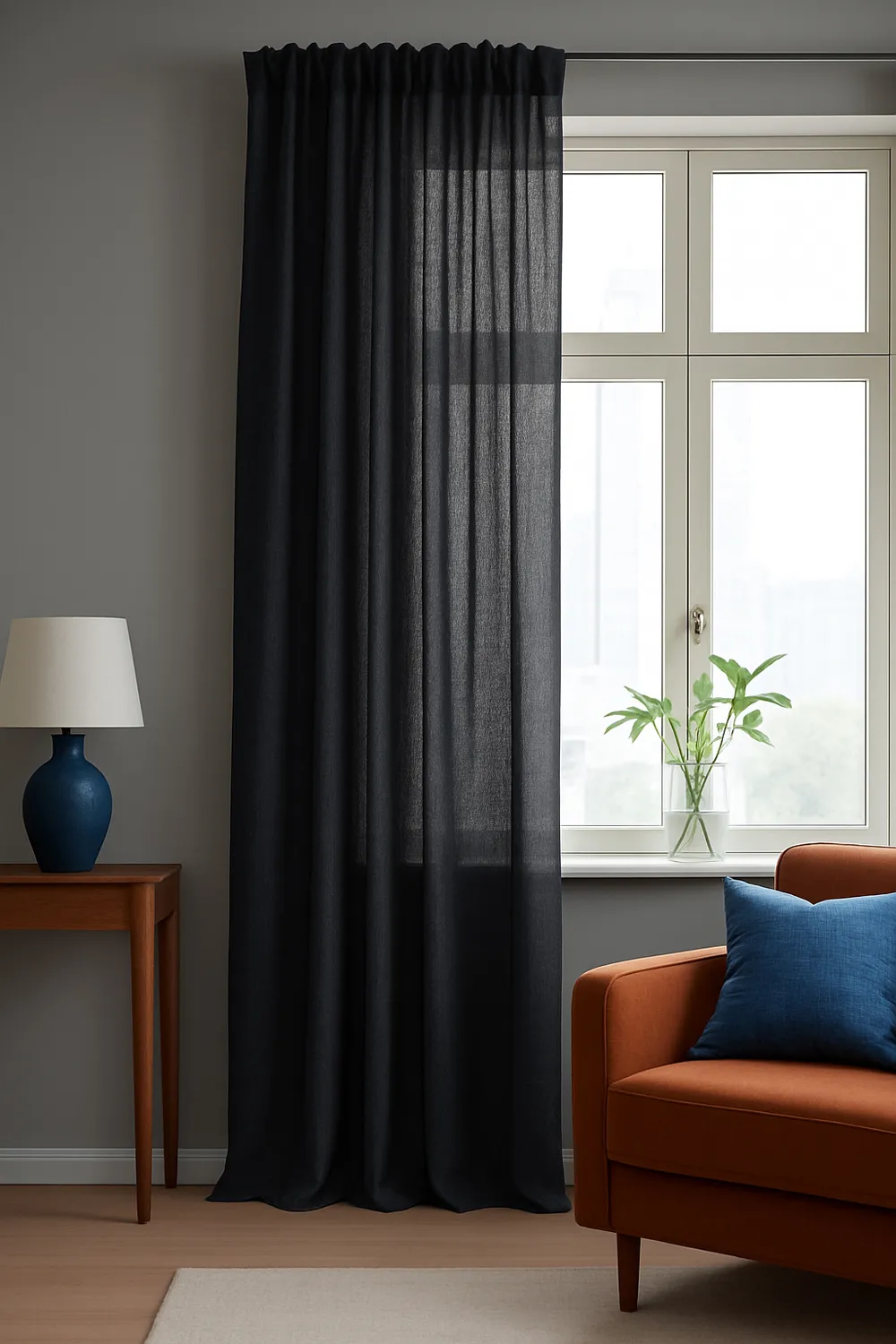 Gardiner - Gardin i hør Cosmina (sort)