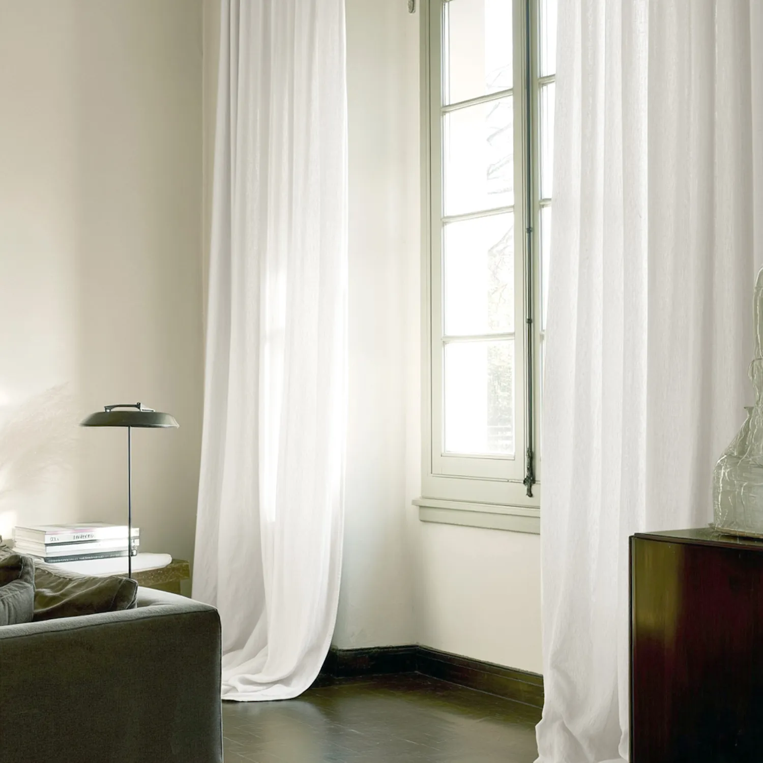 Gardiner - Gardin i hør Cosmina (hvid)