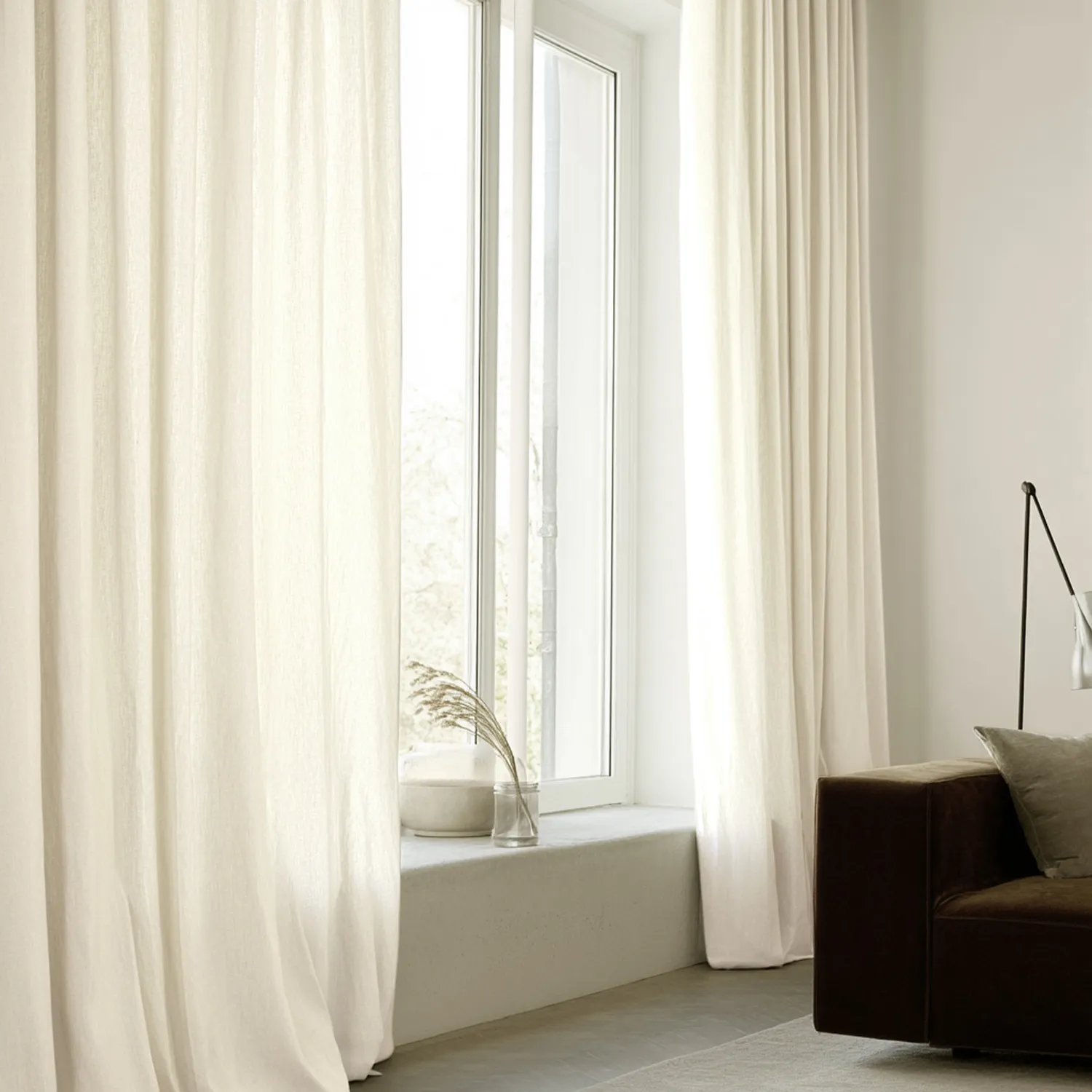 Gardiner - Gardin i hør Melania (beige)