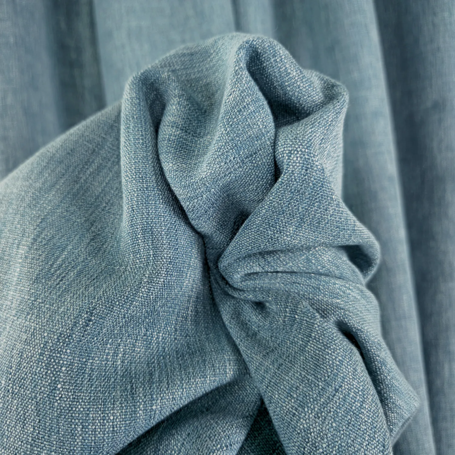 Gardiner - Gardin i hør Melania (mørk turkis)