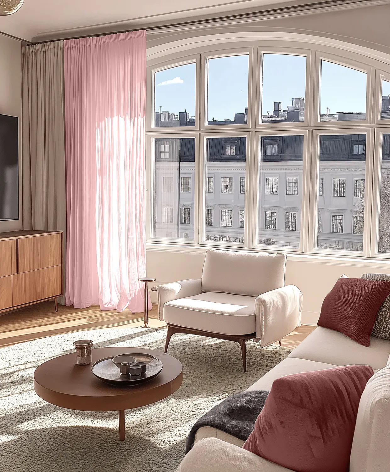 Gardiner - Blondergardin Hilma (lyserød)